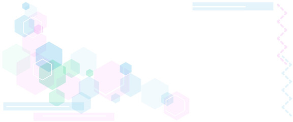 Wall Mural - Abstract colorful hexagon frame for futuristic banner template, medical, technology or science design.