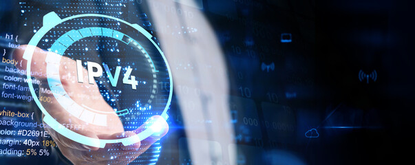 Business, Technology, Internet and network concept. IPV4 abbreviation. Modern technology concept.