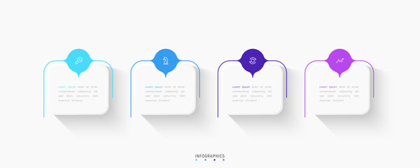 Wall Mural - Vector Infographic label design template with icons and 4 options or steps. Can be used for process diagram, presentations, workflow layout, banner, flow chart, info graph.