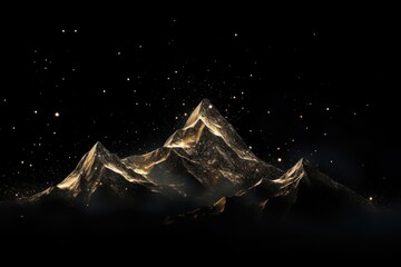 Canvas Print - PNG Mountain landscape astronomy nature.