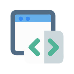 Webpage and code icon for software development services