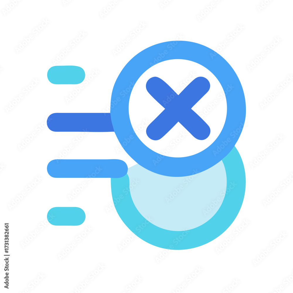 Modern flat style cancel or delete icon concept