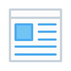 Website layout concept with image placeholder and text lines