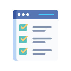Simple checklist icon design concept on computer screen