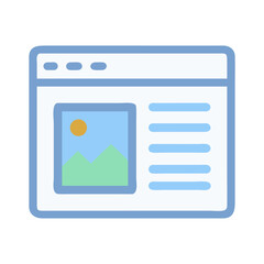 Website interface icon featuring landscape image and text lines