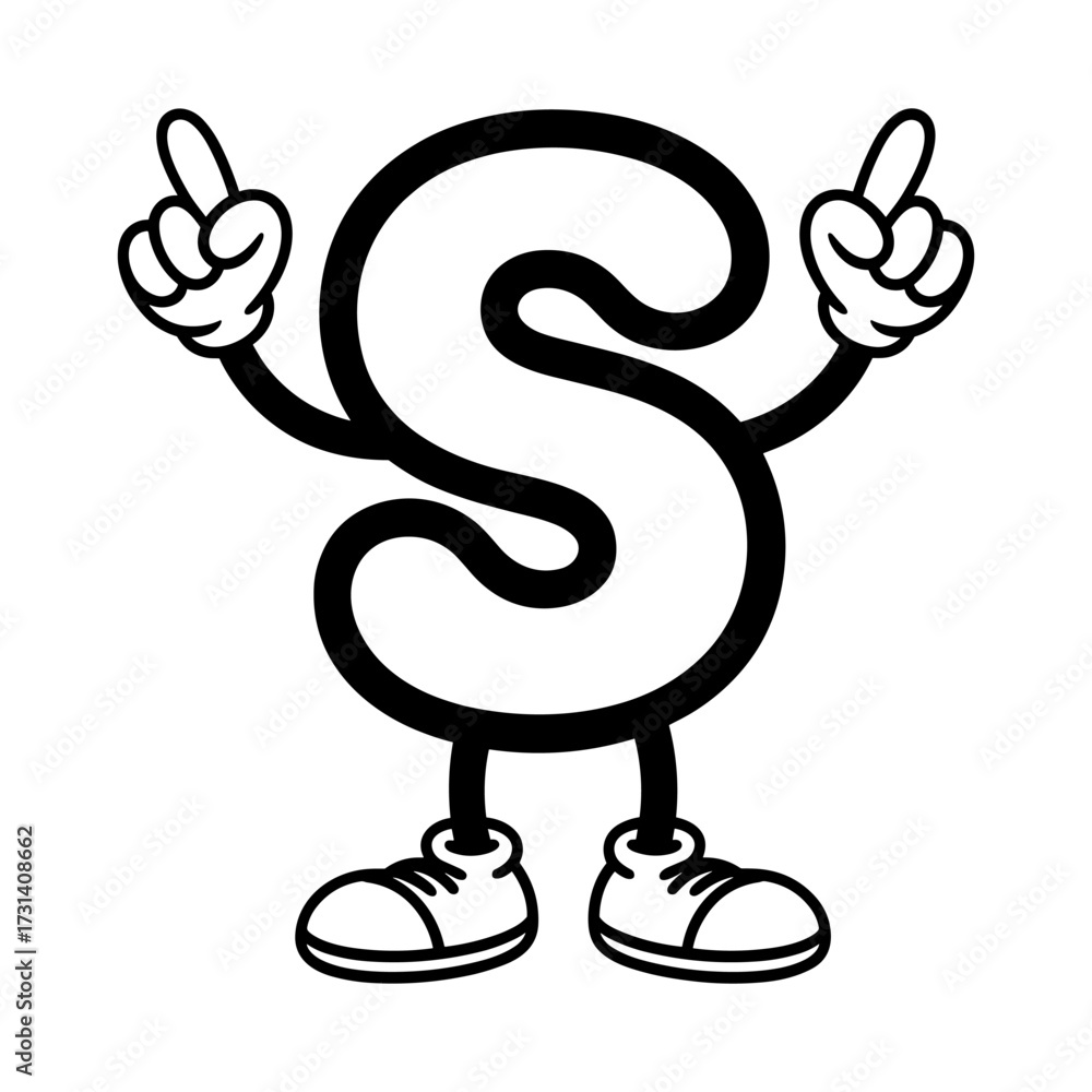 S Outline Vector Image vectorielle Stock Letter S Cartoon Coloring Page Vector for Kids ...