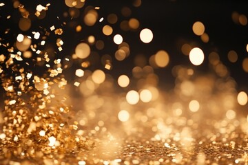 Wall Mural - Golden dust light backgrounds christmas confetti.