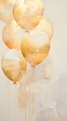Wall Mural - Golden balloons abstract art backgrounds.