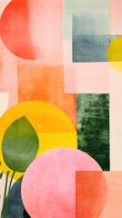 Wall Mural - Garden abstract painting art.