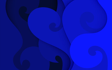 Wall Mural - Abstract blue floral background with glowing bubbles and colorful light design