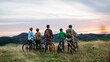 © Halfpoint - Multigenerational family on cycling trip in nature.