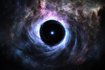 Wall Mural - Exploration of the mysterious black hole surrounded by cosmic dust and galactic colors