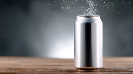 Wall Mural - Dynamic Visual Representation of a Refreshing Canned Beverage with Energetic Liquid Splash Showcasing Fluid Dynamics and Consumer Appeal.