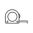 © xo - Simple Line Drawing of a Tape Measure with Extended Ruler
