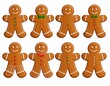 © Arif - Eight gingerbread men with varying icing decorations