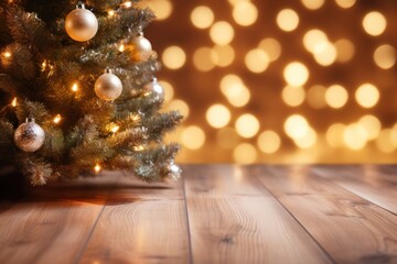Wall Mural - Christmas tree glowing light.