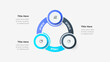 © abert84 - Circular diagram with three segments surrounding a central hub, illustrating options in business strategy, financial planning, and data analytics through clean icons