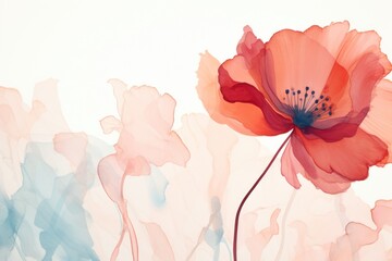 Wall Mural - Poppy flower petal plant.
