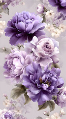 Wall Mural - patterns scattered across a light background with soft pastel hues evoking a gentle and romantic atmosphere for invitations and designs