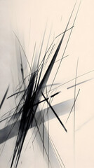 Wall Mural - scribble lines in black layered over light backgrounds creating expressive and abstract modern art textures