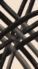 Wall Mural - scribble lines in black layered over light backgrounds creating expressive and abstract modern art textures