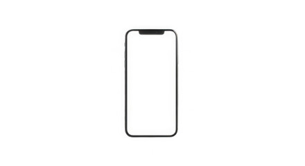 3d modern smartphone with blank screen isolated on transparent background