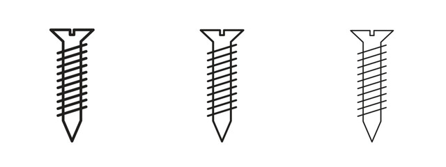 Screw icon for web. simple element illustration with editable strokes