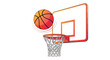 © MyOwnSheep - Basketball soaring towards hoop, artistic vector illustration of sport