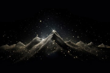 Canvas Print - Mountain light astronomy nature.