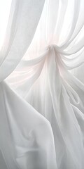 Canvas Print - Elegant White Fabric Draping with Soft Light Creating a Dreamy Atmosphere in Artistic Textile Design
