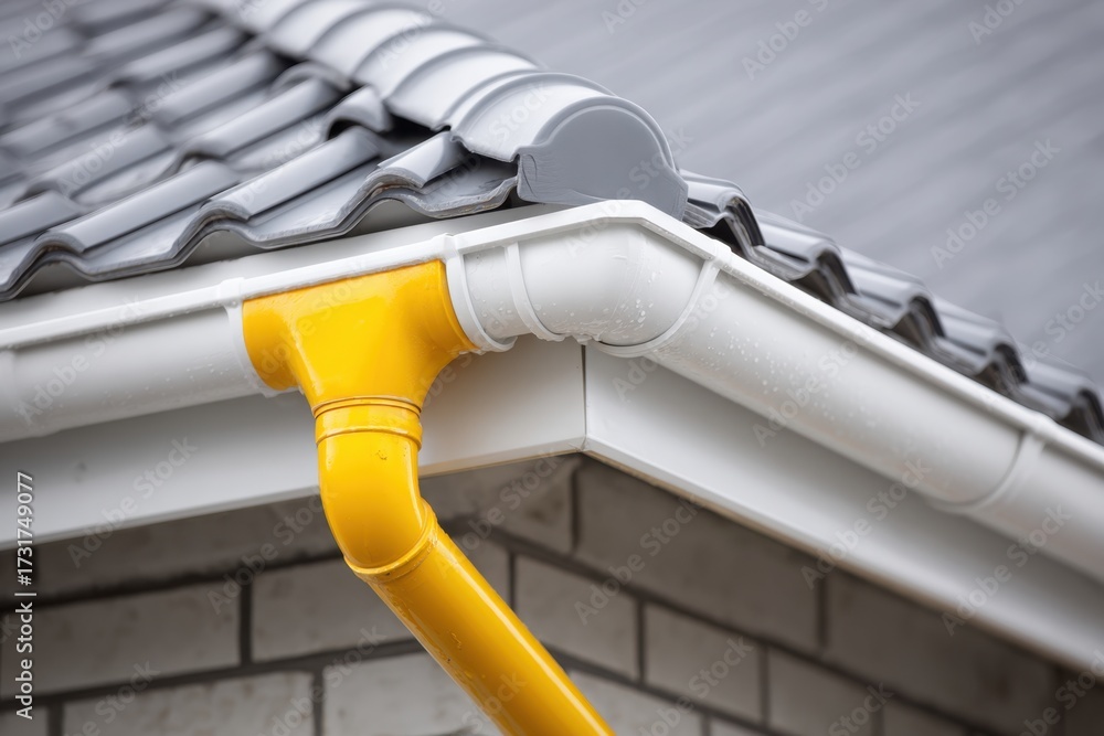 Storm Gutter Contemporary Gutter Installed on a Residential House Roof to Enhance ...