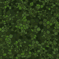 Canvas Print - Abstract seamless pattern with green mosaic paving vector illustration.