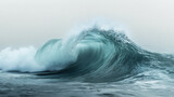 Majestic Wave in the Ocean under a Stormy Sky