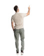 © Viorel Sima - back view of casual young man pointing finger far away while walking