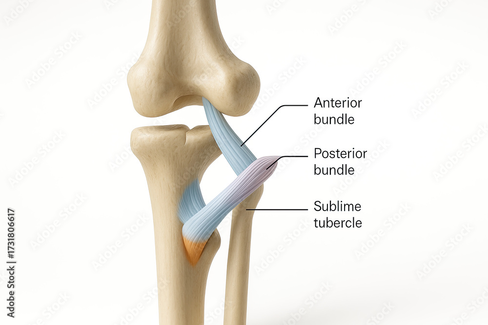 Anatomical Illustration of the Elbow Joint Ligament Structures