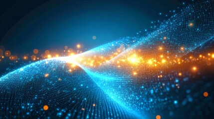 Wall Mural - Vibrant Digital Gradient Illustration of Advanced Technology and High-Speed Connectivity Network
