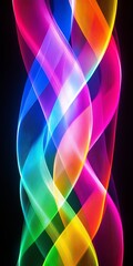 Canvas Print - Vibrant Celebration of Colorful Spirals and Dynamic Energetic Curves Against a Dark Fantasy Backdrop