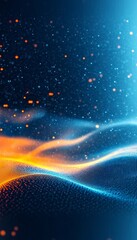 Wall Mural - Abstract Digital Data Stream with Blue and Orange Hues Illustrating Modern Technology Concepts