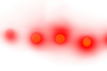 Wall Mural - Red glowing light spots on transparent background. Abstract round soft blur highlights, bright luminous circles with smooth edges. Digital glow effect for overlays, decoration and creative design.