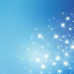 Canvas Print - Elegant and Modern Light Blue Molecular Connections Graphic for Medical Data Visualizations Design