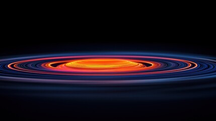 Laser interference diffraction pattern rings with vibrant spectrum colors creating concentric circles optical physics phenomenon scientific visualization