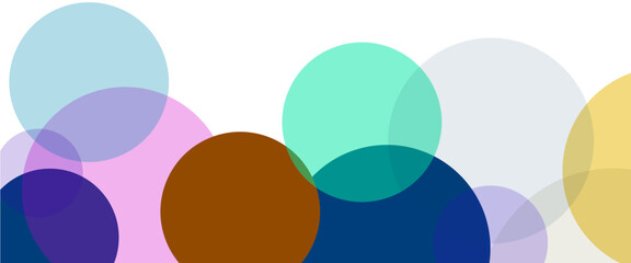 Wall Mural - Abstract of colorful circle for technology innovation concept vector cover template background design.