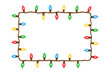 © PNG Kingdom  - Colorful christmas lights creating a festive rectangular frame, adding holiday cheer with transparent background