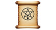 © Corman - Isolated scroll with a symbol of Leviathan Cross, occultism, dark magic, and witchcraft