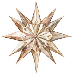 Wall Mural - PNG Moravian Star art illustration brown.