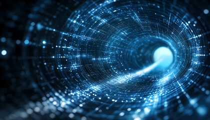 Wall Mural - Digital Tunnel of Technological Advancement