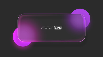 Wall Mural - glass frame with colored spheres on background. vector illustration