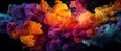 © buter - Vivid paint splash in swirl with mixed colors, chemical reaction style. Use for digital art, social media, and scientific visuals.