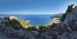 © Michael Rucker/imageBROKER - Panoramic view from the cliffs at Kyra Psili church to the sandy beach of Tsambika with deep blue sea and wooded hills, Church of the Virgin Mary Tsambika (Kyra Psili), Archangelos, Rhodes Island, Greece