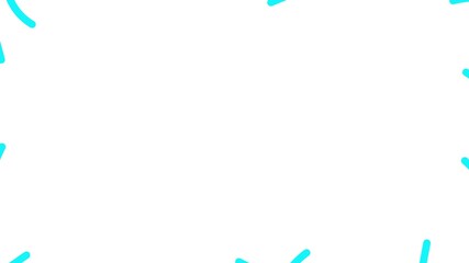 Wall Mural - Animated blue decorative wavy lines is drawn. Linear background with copy space. Looped video. Vector illustration isolated on white background.